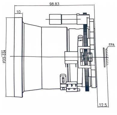 Drawings of 75mm F1.0 Motorized Lenses