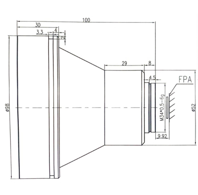  Drawings of 100mm F1.2 Infrared Athermal Lens