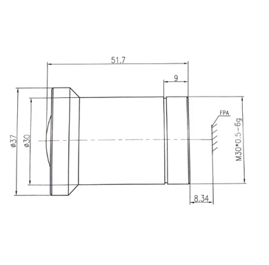 Drawings of 11.6mm F1.0 Infrared Athermal Lens