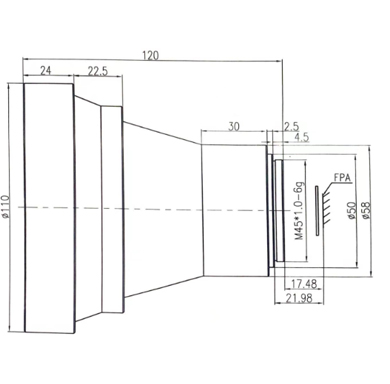 Drawings of 121mm F1.2 Infrared Athermal Lens