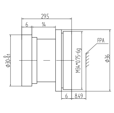 Drawings of 13mm F1.0 Infrared Athermal Lens