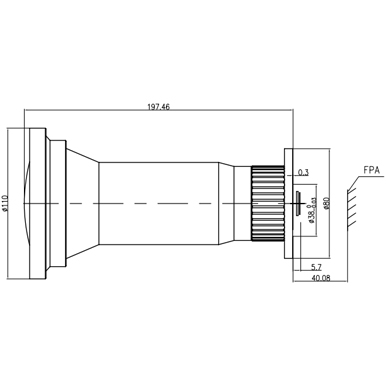 Drawings of 200mm F2.0 Manual LWIR Lenses