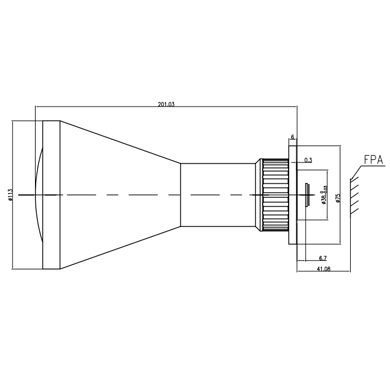 Drawings of 200mm F2.0 Manual MWIR Lenses