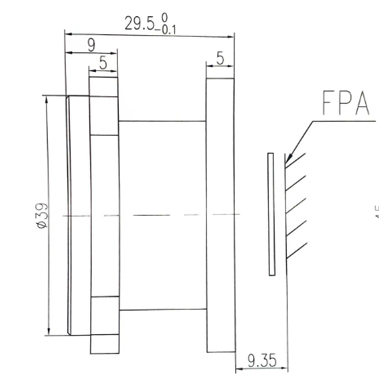 Drawings of 25mm F1.1 Infrared Athermal Lens