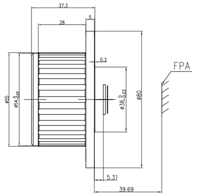 Drawings of 50mm F2.0 Manual LWIR Lenses