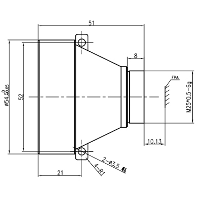 Drawings of 60mm F1.2 Infrared Athermal Lens