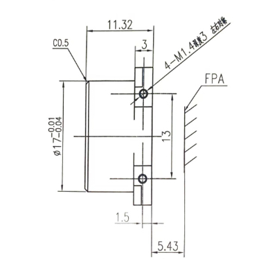 Drawings of 9.1mm F1.0 Infrared Athermal Lens